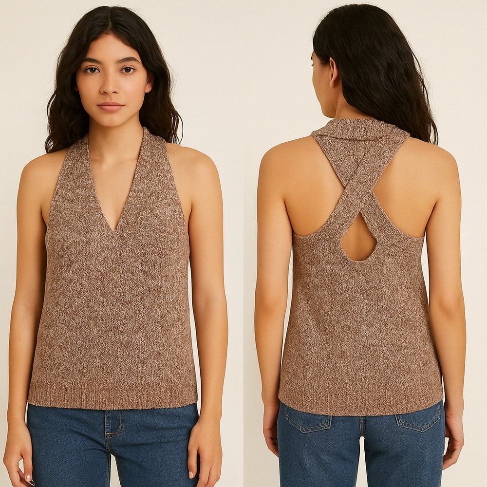 Brochu Walker Heathered Red Cotton Blend Sweater Vest Sz. S‎